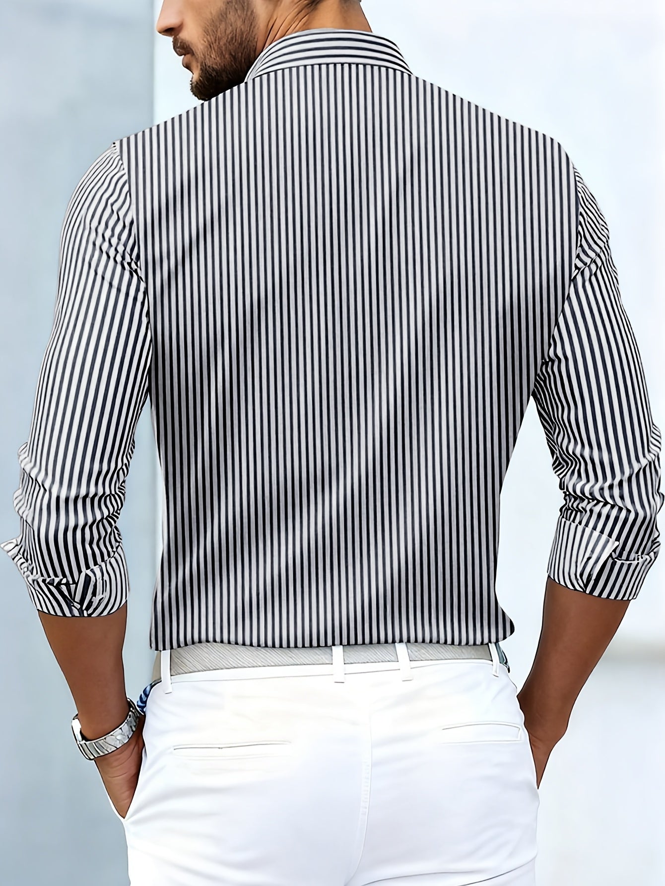 Emerson | Camicia da uomo a righe vintage a maniche lunghe