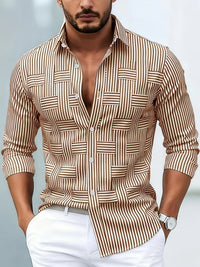 Emerson | Camicia da uomo a righe vintage a maniche lunghe