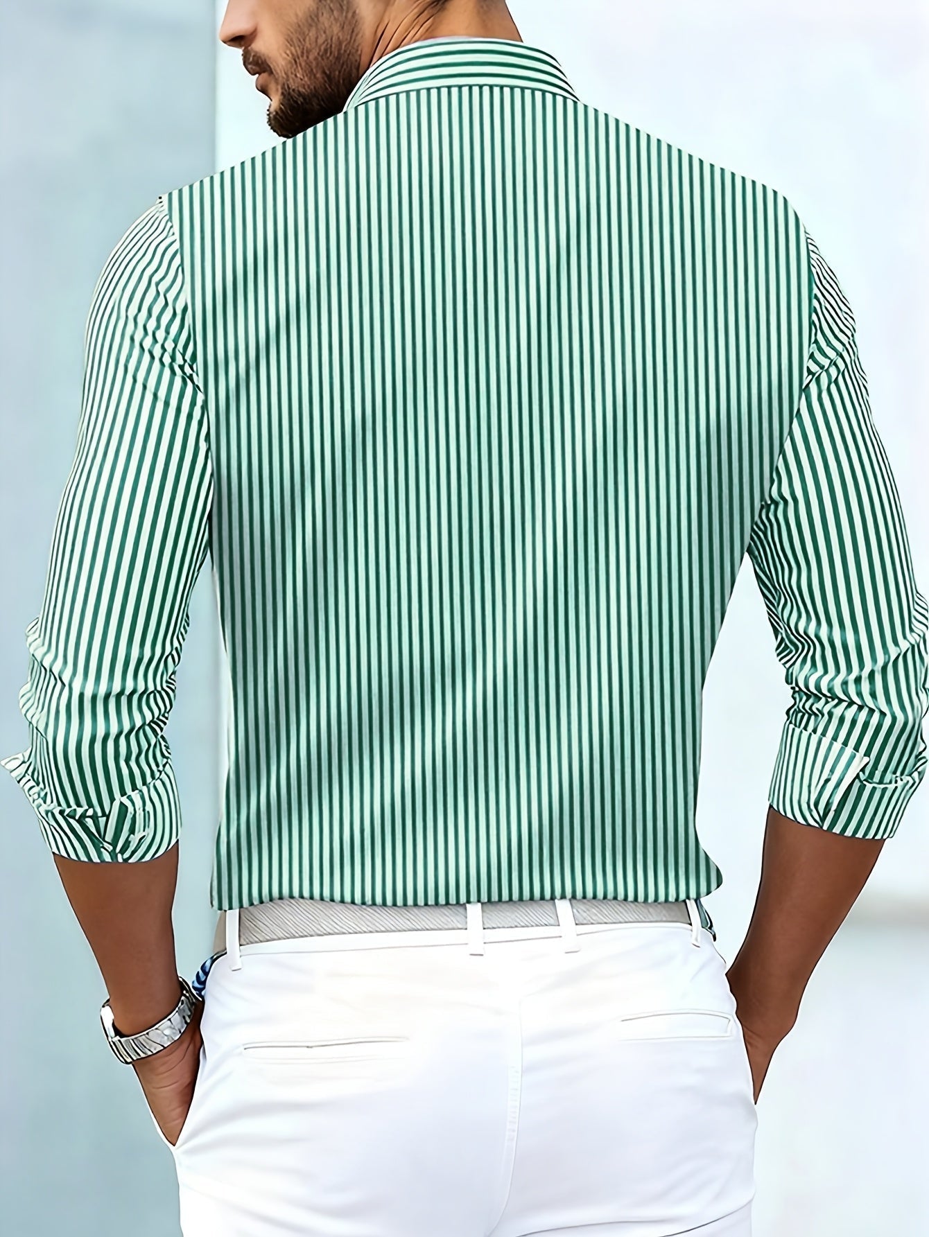 Emerson | Camicia da uomo a righe vintage a maniche lunghe
