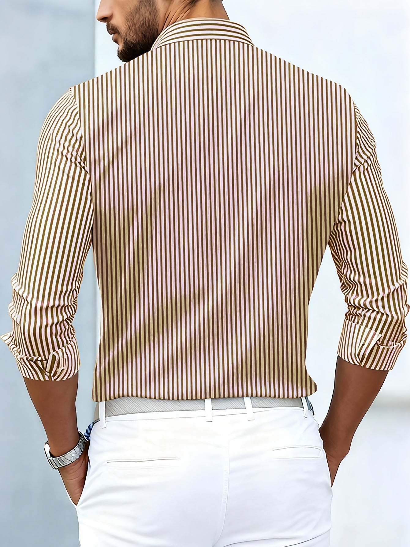 Emerson | Camicia da uomo a righe vintage a maniche lunghe