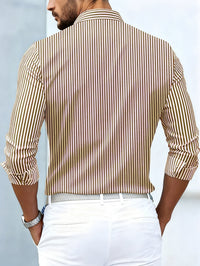 Emerson | Camicia da uomo a righe vintage a maniche lunghe