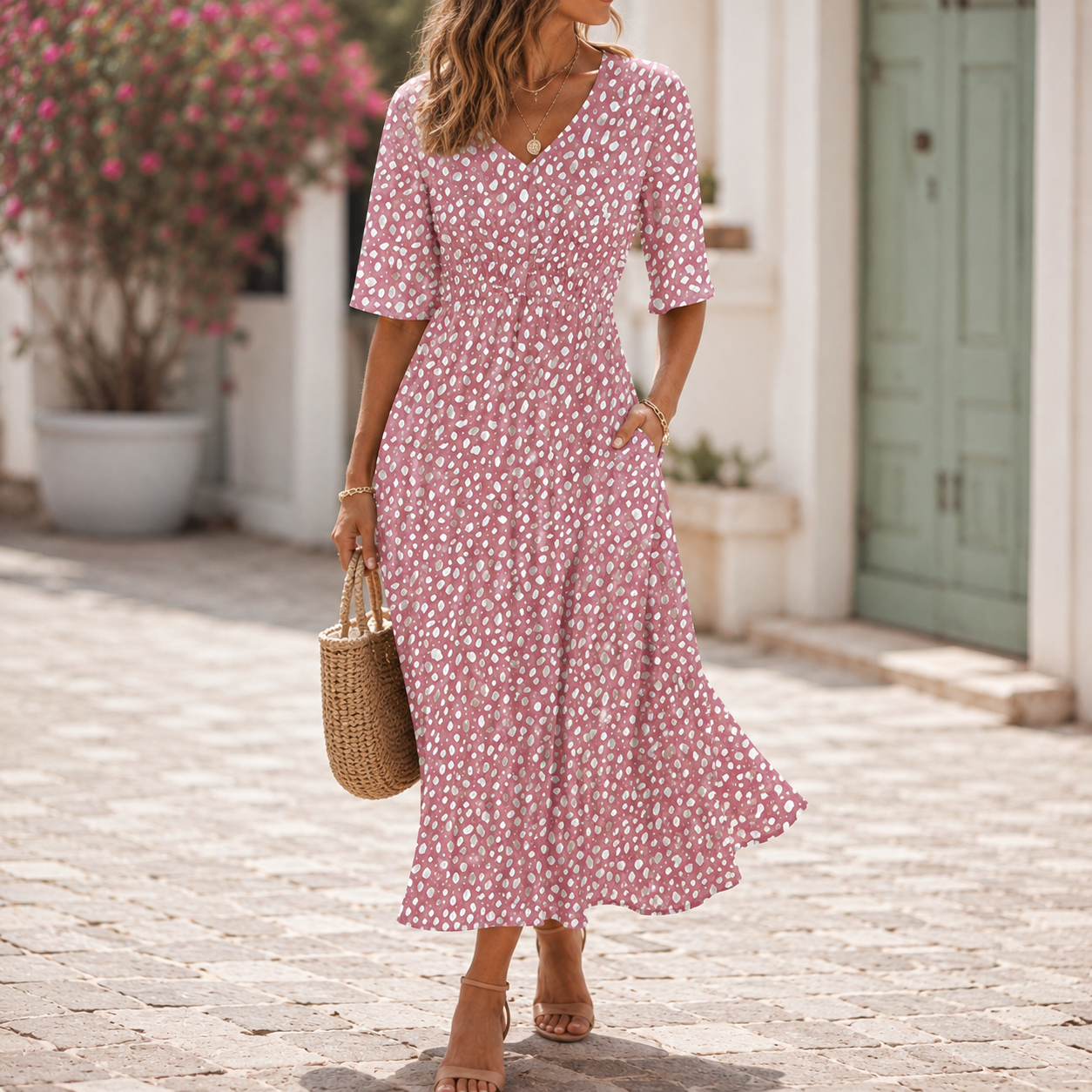 Francesca | Abito Midi Elegante Effetto Modellante