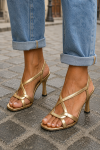 Cassie | Sandali con Tacco Golden Summer Charm